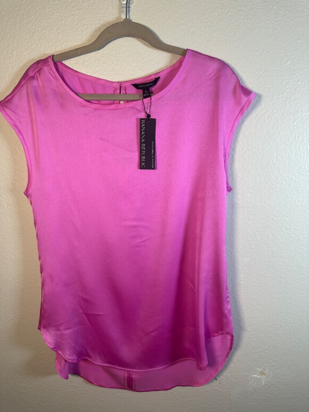 Bright Pink Banana Republic Silk Sleeveless Top